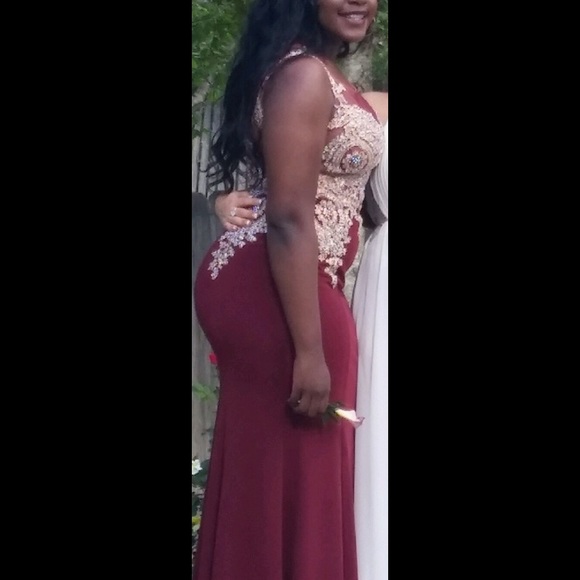Burgundy Prom Dress - Picture 1 of 4