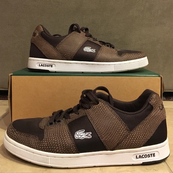 Lacoste Men's Thrill Skin Brown Shoes size 9