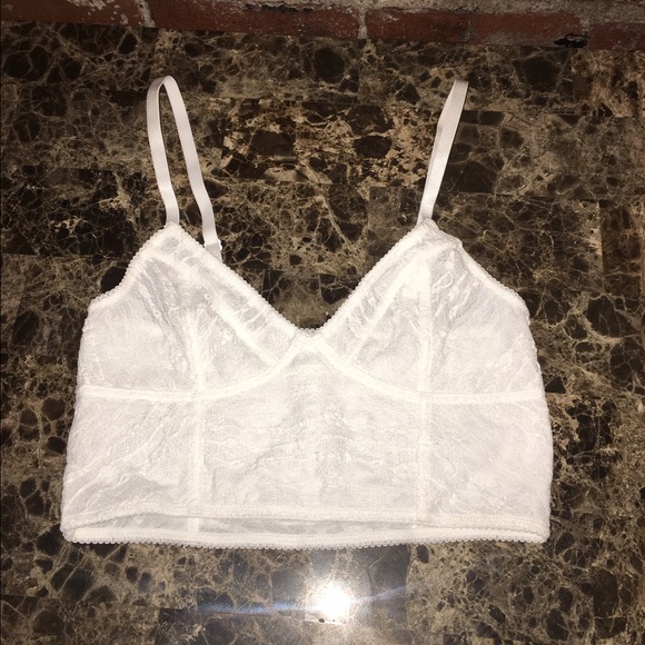 Free People White Lace Crop Bra - Picture 2 of 3