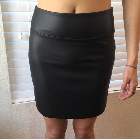 Faux leather skirt