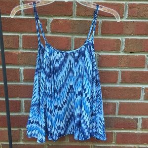 Blue Striped Crop Top