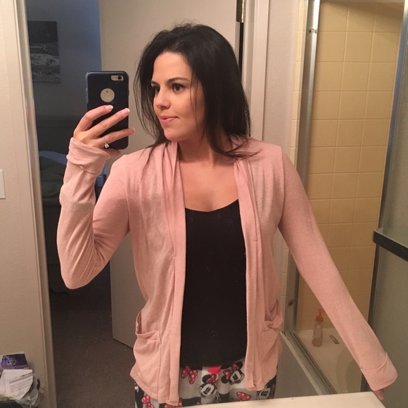 Pink long sleeve cardigan for work or casual - Picture 2 of 3