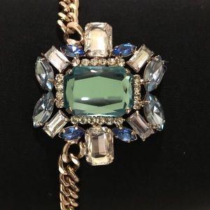 💎Gold and blue jeweled pendant necklace