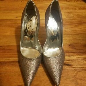 GUESS multi-colored glitter heels--never worn!