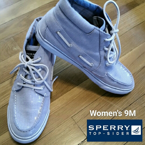 Sperry Shoes - EUC Sperry's Gray Sequin High Tops