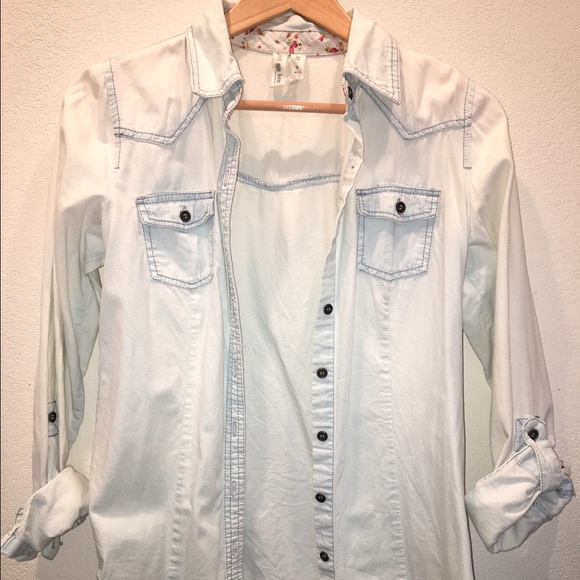 Bleached Denim button-down shirt