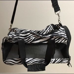 Dog carrier bag- zebra print