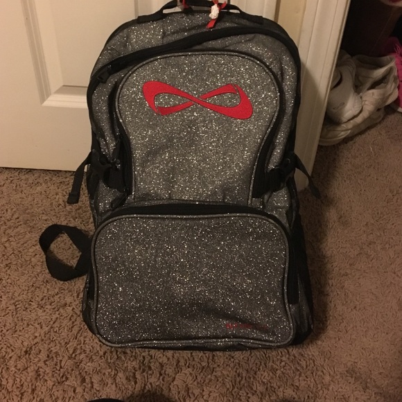 Silver Nfinity Backpack with the red logo