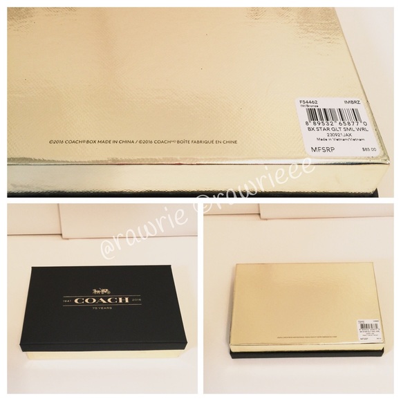 SALE Coach bronze glitter wristlet & gift box - Picture 3 of 3