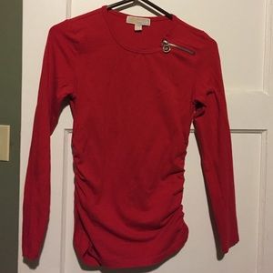 Red long-sleeve Michael Kors shirt