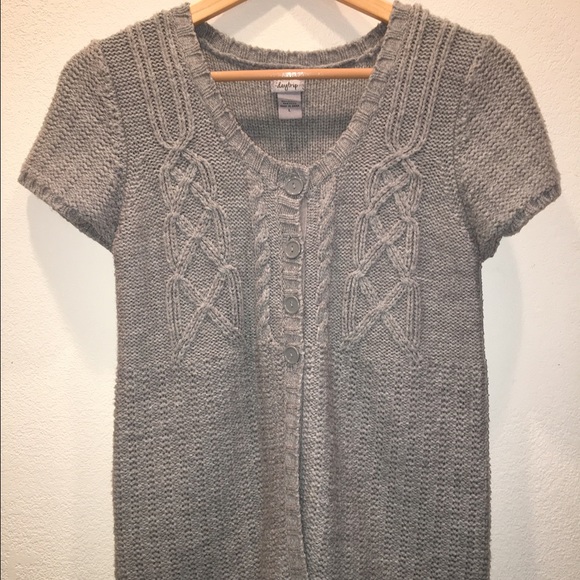 Buckle daytrip gray button up sweater short sleeve
