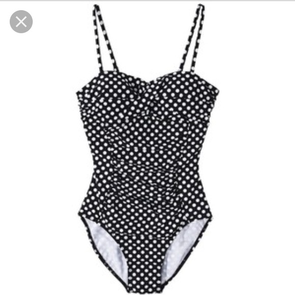 Assets spanx one piece polka dot swim suit