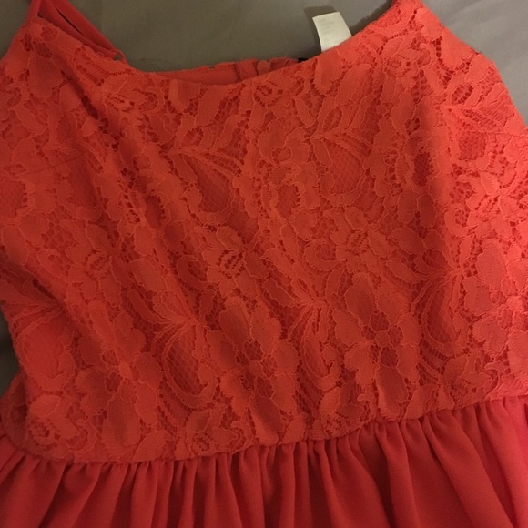 Red orange mid thigh flowy dress from h&m - Picture 2 of 2