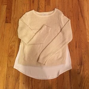 Cotton Sweater with Blouse Bottom