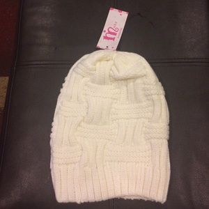 White Knitted Beanie