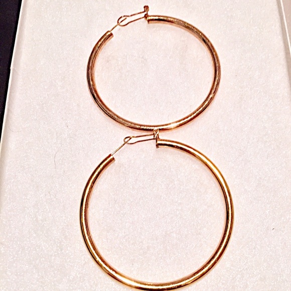 Nwot Bronzed Gold Hoops