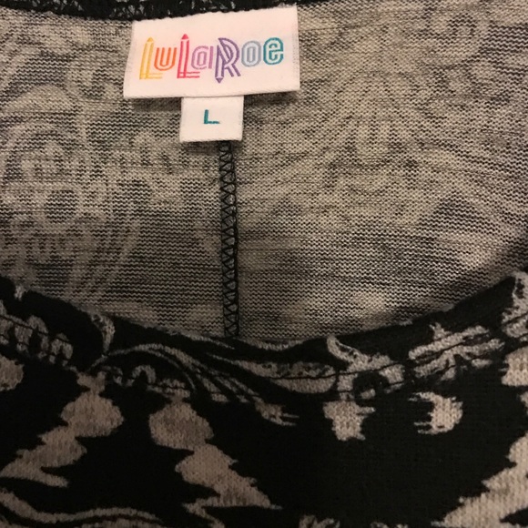 LuLaRoe Black White Jacquard Print L Carly - Picture 3 of 4