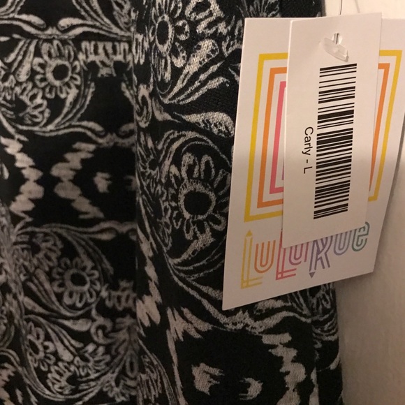 LuLaRoe Black White Jacquard Print L Carly - Picture 4 of 4