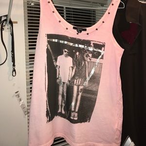 Forever 21 Studded Graphic Tank Top