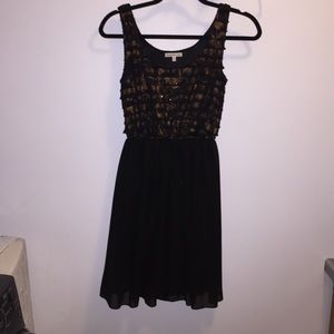 Black Dress with Gold Accent