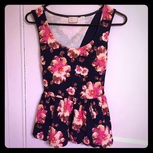 Anthropologie floral, peplum top