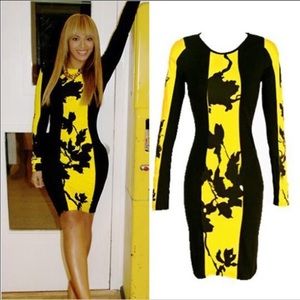 Beautiful black and yellow floral  dress
