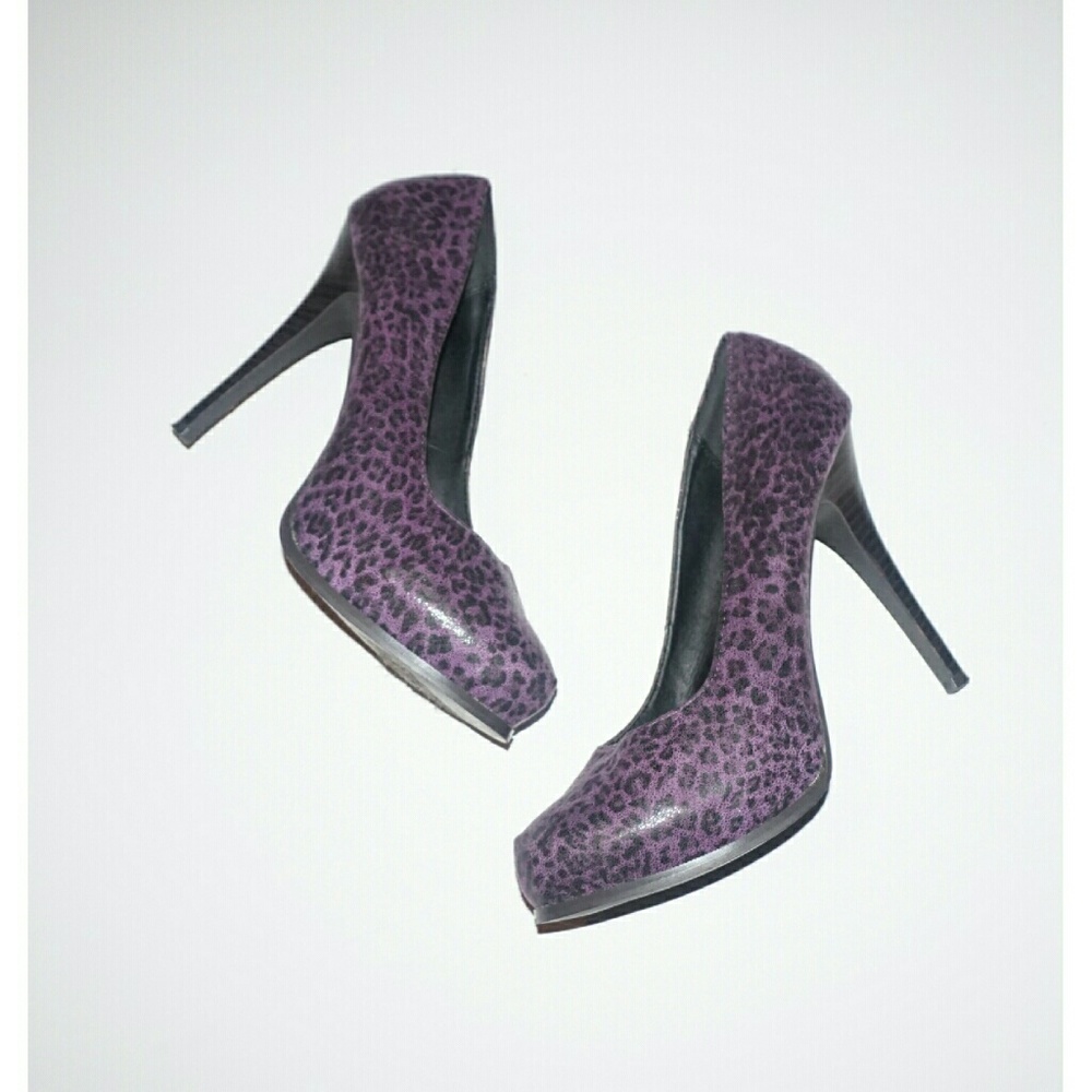 Purple Animal Print Pumps