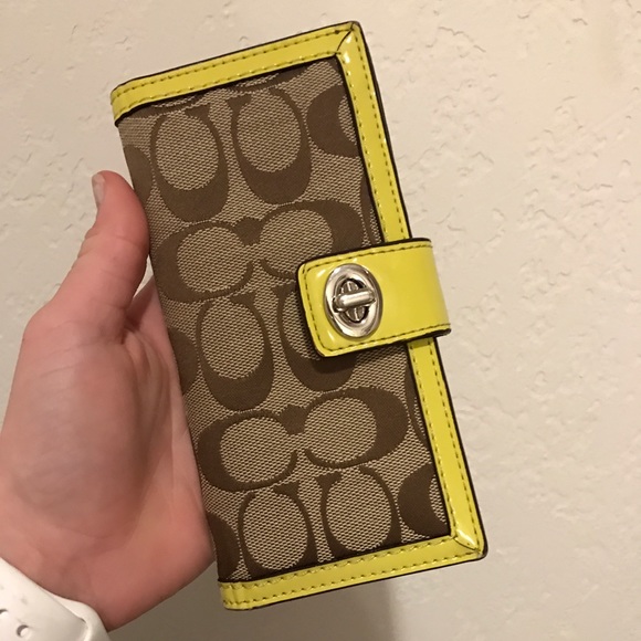 Yellow and Tan Coach Wallet