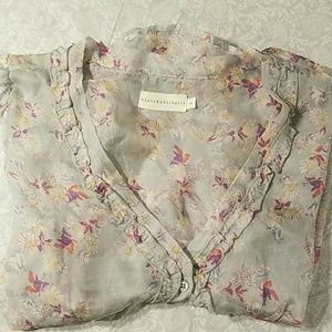 4Love and Liberty Sheer Short Sleeve Top Small