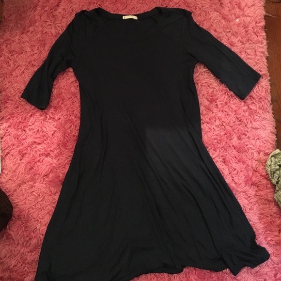 Navy fit and flare dress