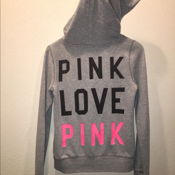 Pink Victoria's Secret gray hoodie