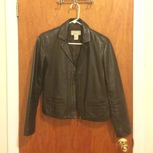 Petite Sophisticate, Black leather Jacket