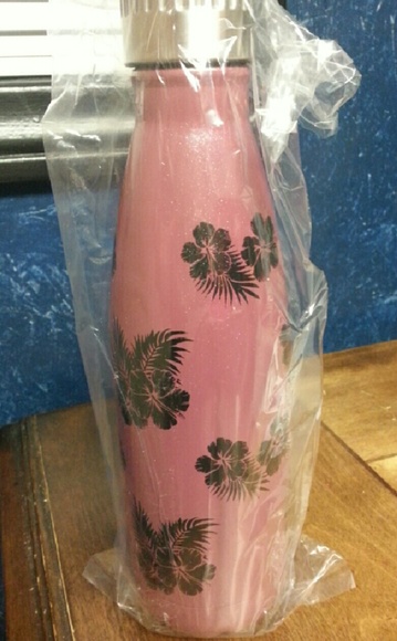 Pink metal water bottle