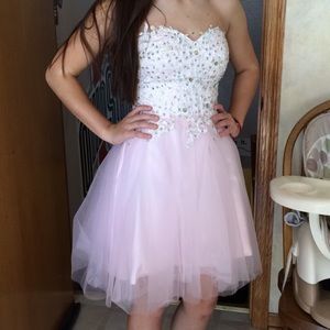 Baby pink homecoming dress