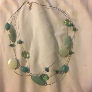 Green stone and bead necklace