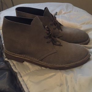 Grey Clark suede dress boots. Size 13