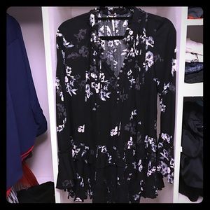 Beautiful free people long sleeve black dress