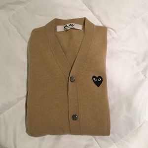 cdg cardigan beige