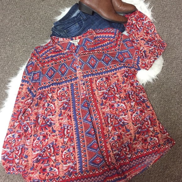 Lucky Brand Tops - Lucky Brand women's XL Aztec pattern blouse