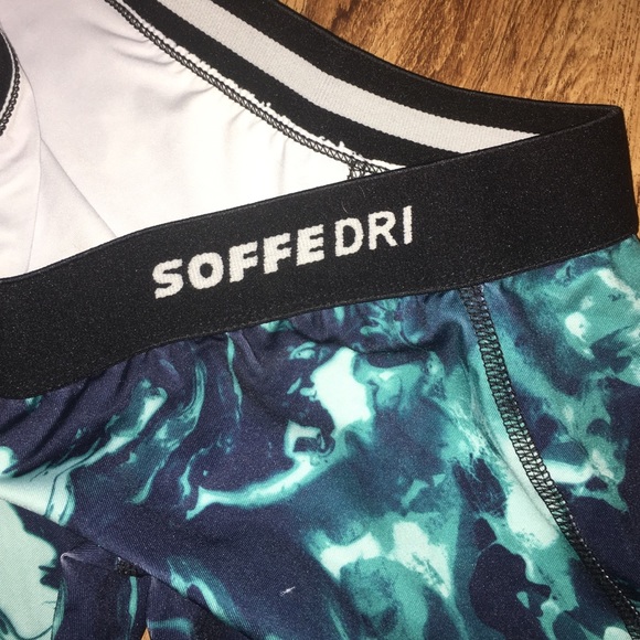 Soffe Dri Blue Marble Crop Workout Legging Pants - Picture 4 of 4