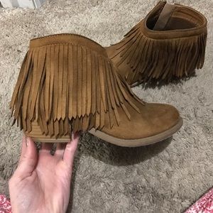 Fringe booties