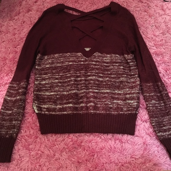 Cross back sweater