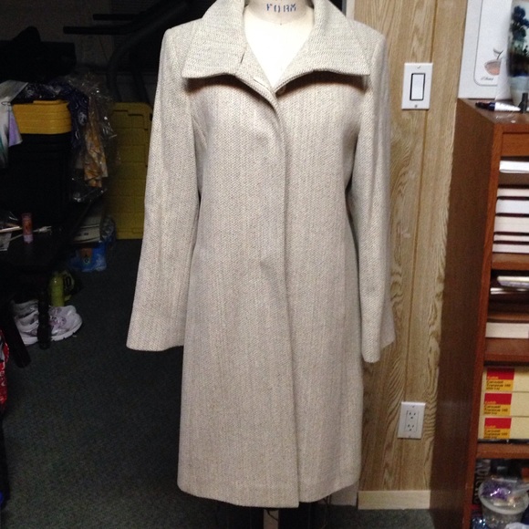 Ellen Tracy gold tweed coat Sz 8 worn 2x
