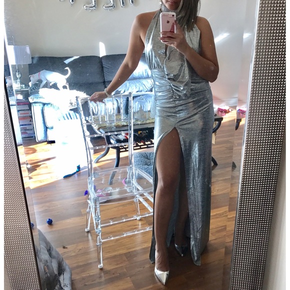 Long metallic dress