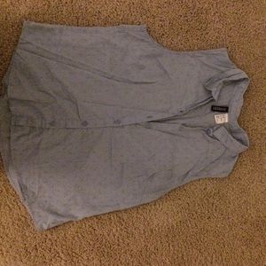 Light Blue sleeveless shirt button down