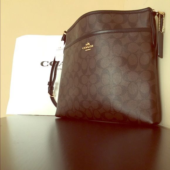 Coach Handbags - Authentic Coach Signature File Crossbody Bag