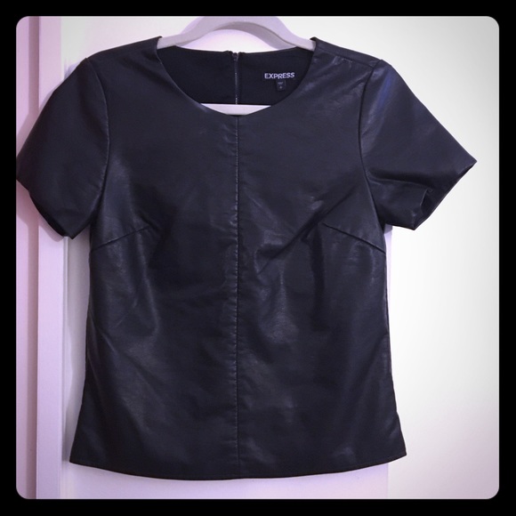 Express Faux Leather Top