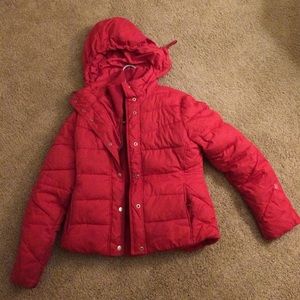 Red goose down winter coat