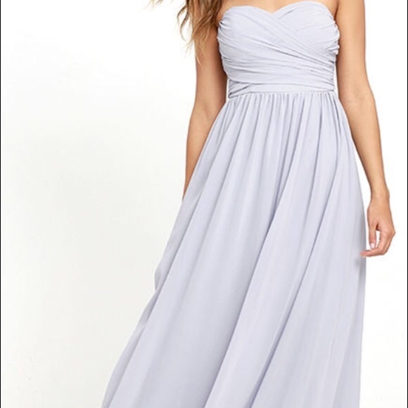 Light grey maxi dress with lavender undertones