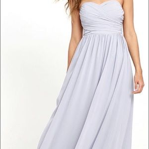 Light grey maxi dress with lavender undertones